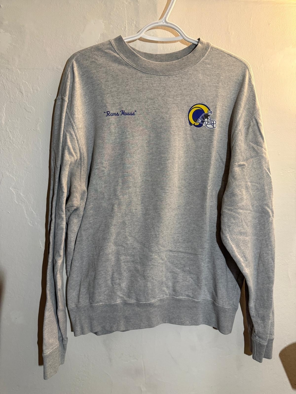 OVO x NFL Los Angeles Rams House Crewneck Sweatshirt Grey Made in Canada